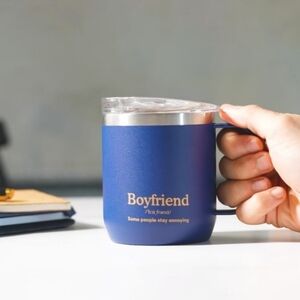 Vahdam Drift Mug "Boyfriend" Blue Coffe Mug Tea Travel Insulated 10 oz NIB GIFT